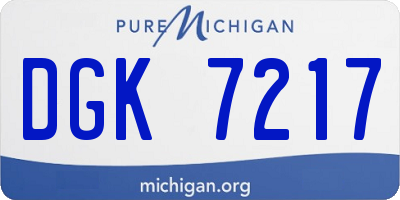 MI license plate DGK7217
