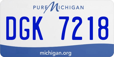 MI license plate DGK7218