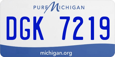 MI license plate DGK7219