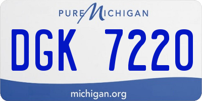 MI license plate DGK7220