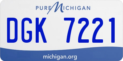 MI license plate DGK7221