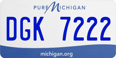 MI license plate DGK7222