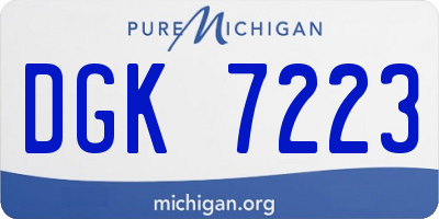 MI license plate DGK7223