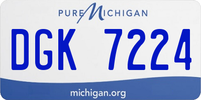 MI license plate DGK7224