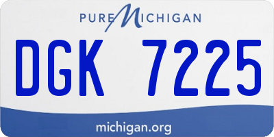 MI license plate DGK7225