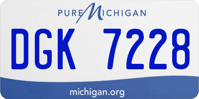 MI license plate DGK7228