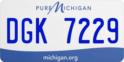 MI license plate DGK7229