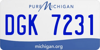 MI license plate DGK7231