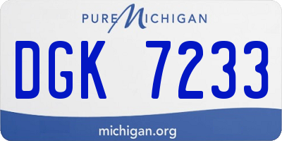 MI license plate DGK7233