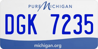 MI license plate DGK7235