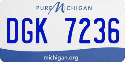 MI license plate DGK7236