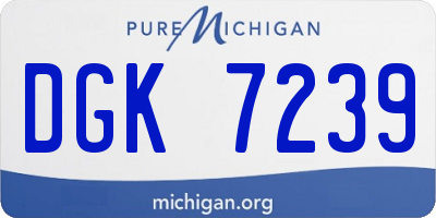 MI license plate DGK7239