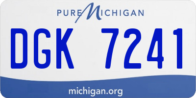 MI license plate DGK7241