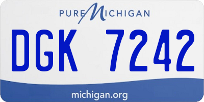 MI license plate DGK7242