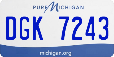 MI license plate DGK7243