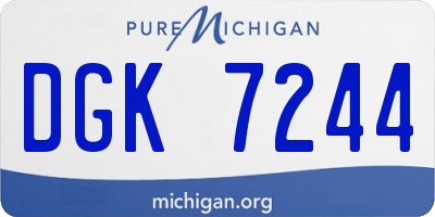 MI license plate DGK7244