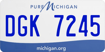 MI license plate DGK7245