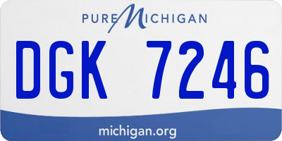 MI license plate DGK7246