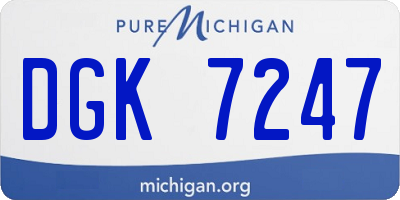 MI license plate DGK7247