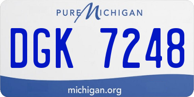 MI license plate DGK7248