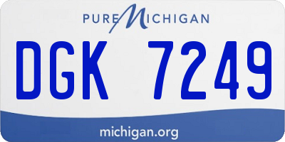 MI license plate DGK7249
