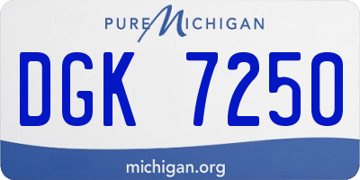 MI license plate DGK7250