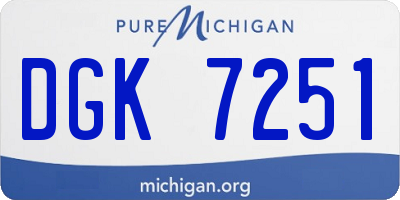 MI license plate DGK7251