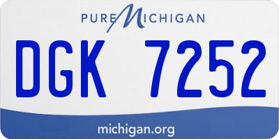 MI license plate DGK7252
