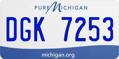 MI license plate DGK7253