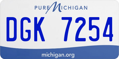MI license plate DGK7254