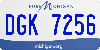 MI license plate DGK7256