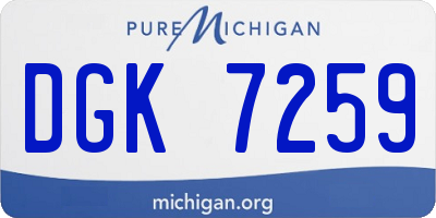 MI license plate DGK7259