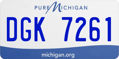 MI license plate DGK7261