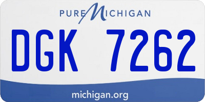 MI license plate DGK7262