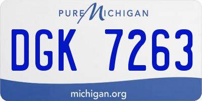 MI license plate DGK7263