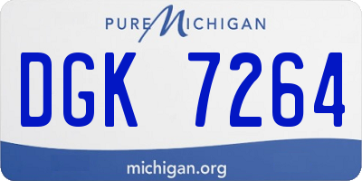 MI license plate DGK7264