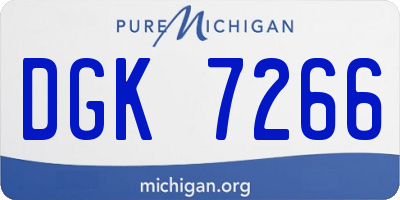 MI license plate DGK7266