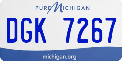 MI license plate DGK7267