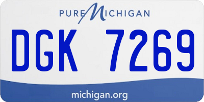 MI license plate DGK7269