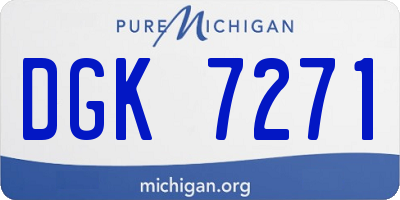 MI license plate DGK7271
