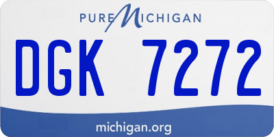 MI license plate DGK7272