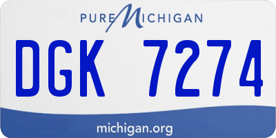 MI license plate DGK7274