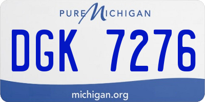 MI license plate DGK7276