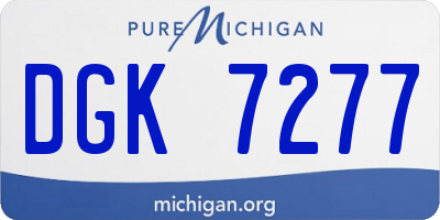 MI license plate DGK7277