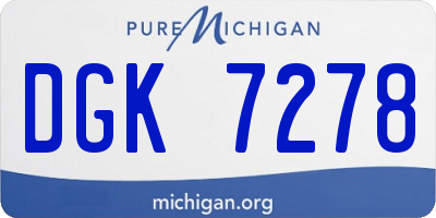 MI license plate DGK7278