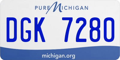 MI license plate DGK7280