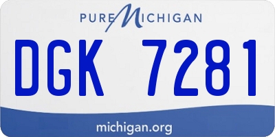 MI license plate DGK7281