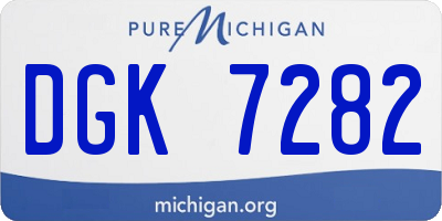 MI license plate DGK7282