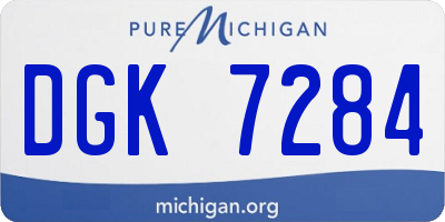 MI license plate DGK7284