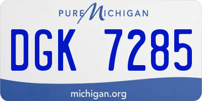 MI license plate DGK7285